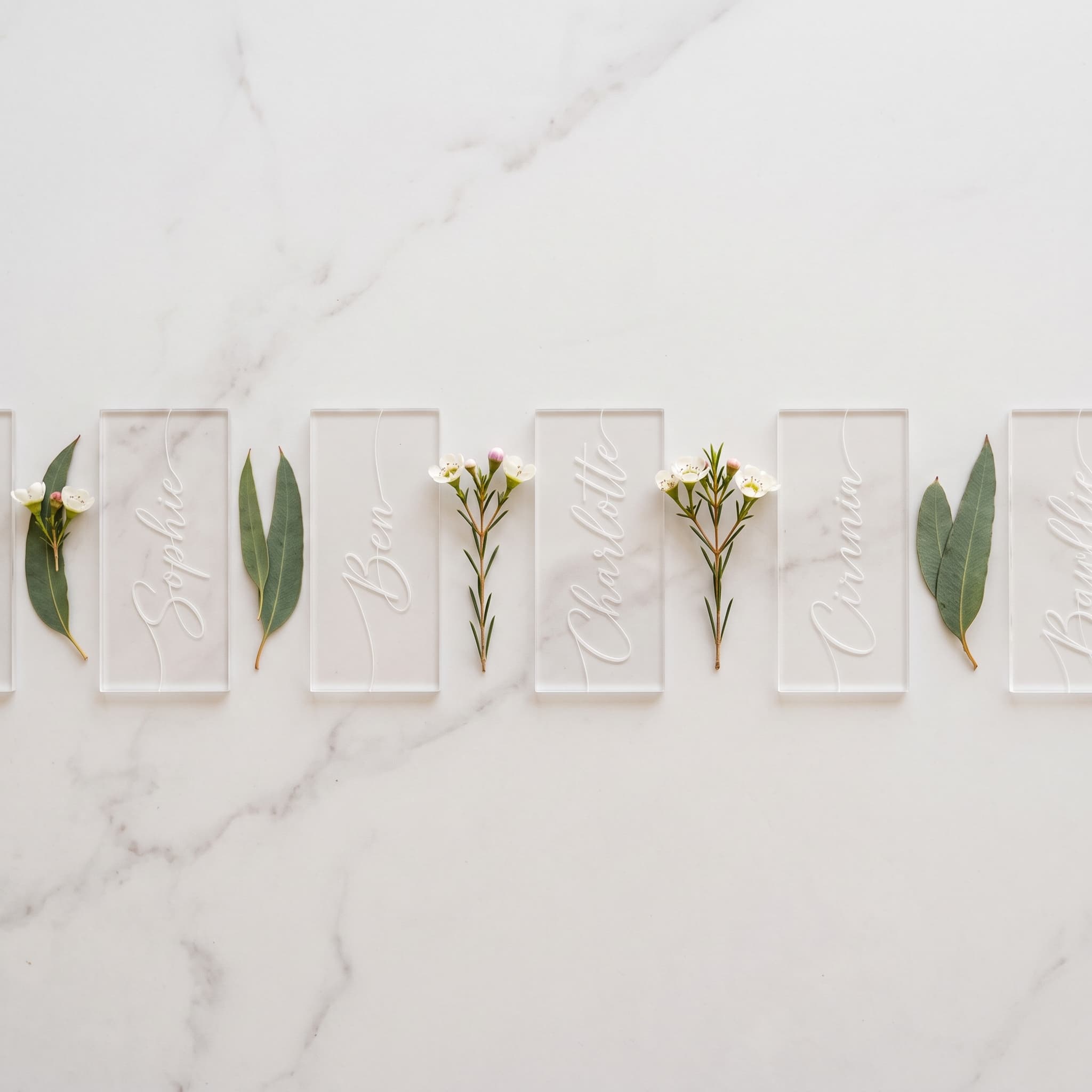 Engraved acrylic place cards